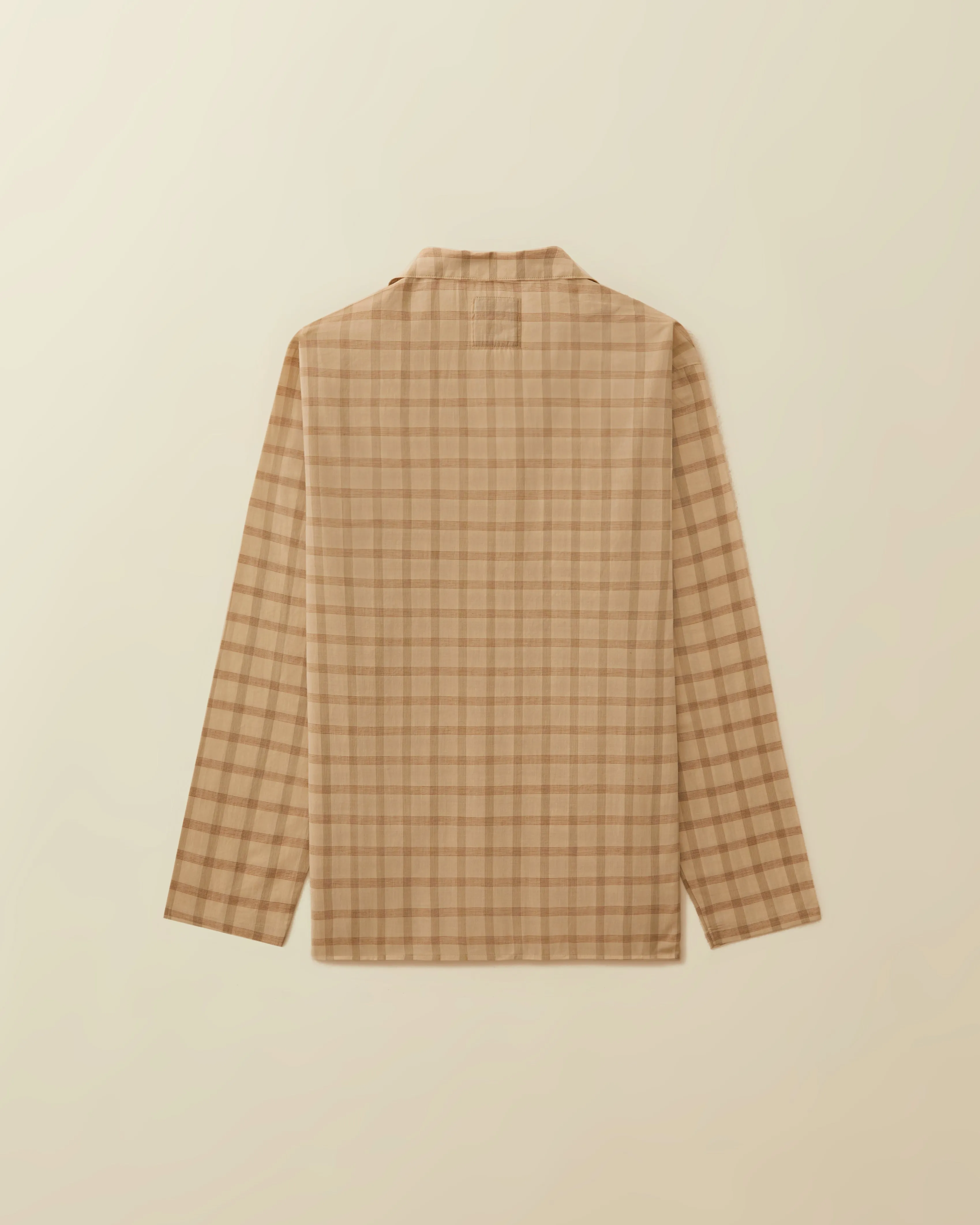 4 Pocket Plaid Shirt Jacket ( cream )