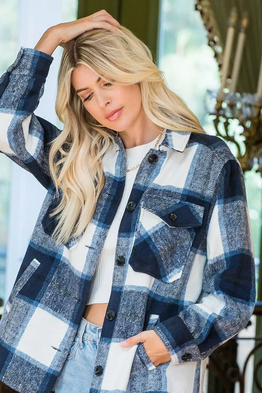 Amy Plaid Shacket with Pockets
