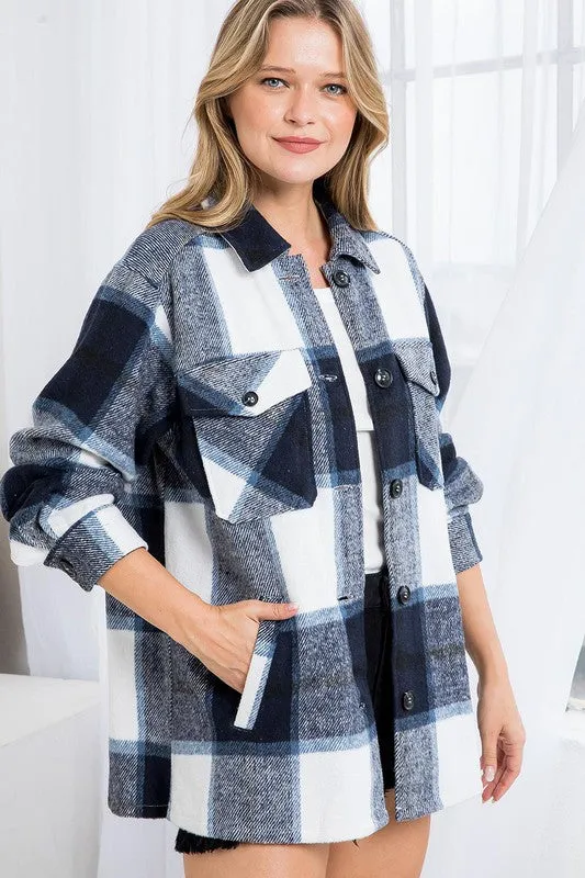 Amy Plaid Shacket with Pockets