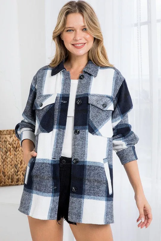 Amy Plaid Shacket with Pockets