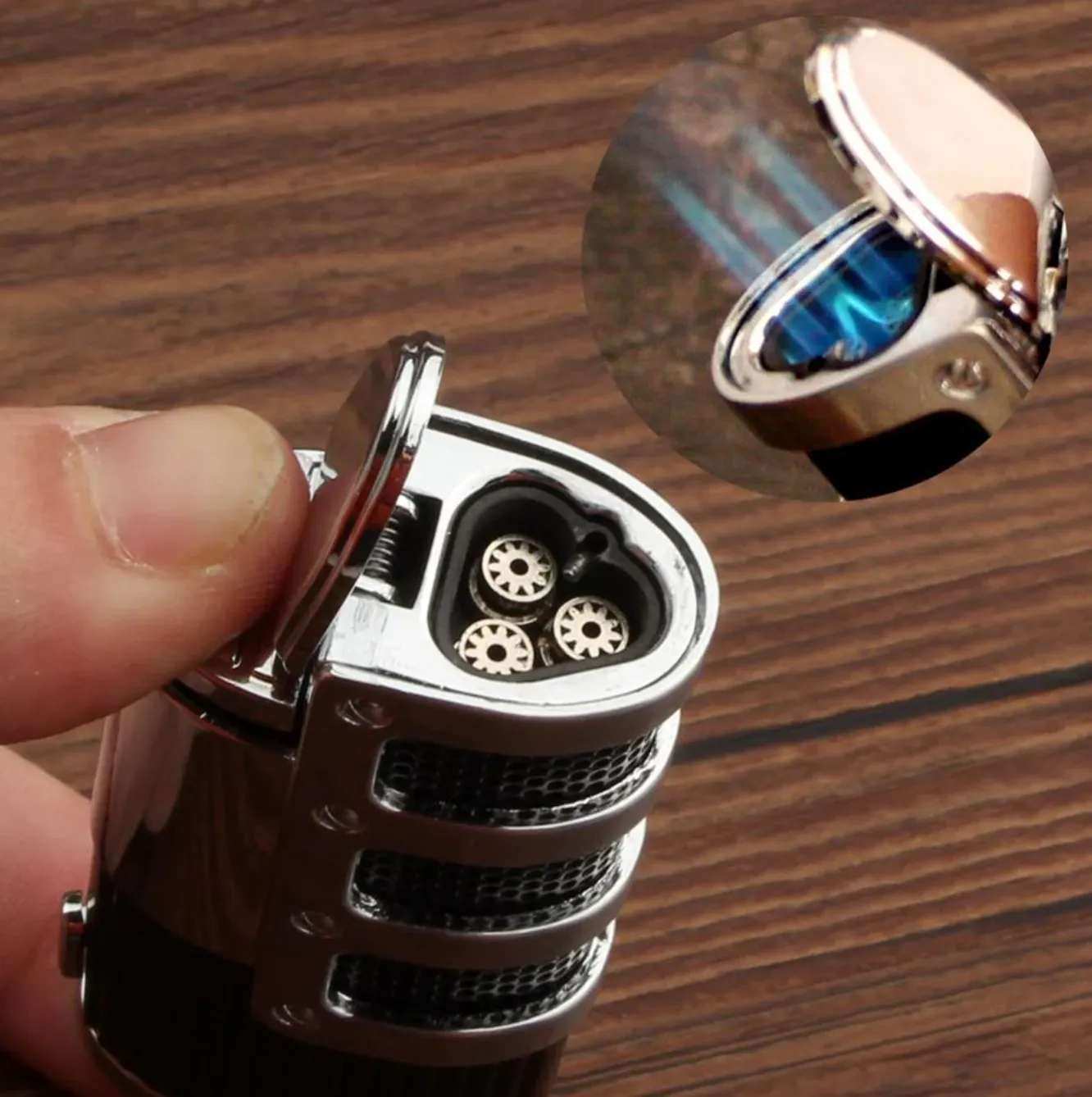 COHIBA Cigar Lighter - 3 Torch Jet Flame Refillable Windproof Lighter W/ Cutter Punch & Gift Box