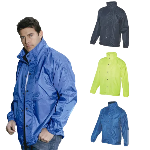 HUSKI STRATUS RAIN JACKET Waterproof Workwear Concealed Hood Windproof Packable