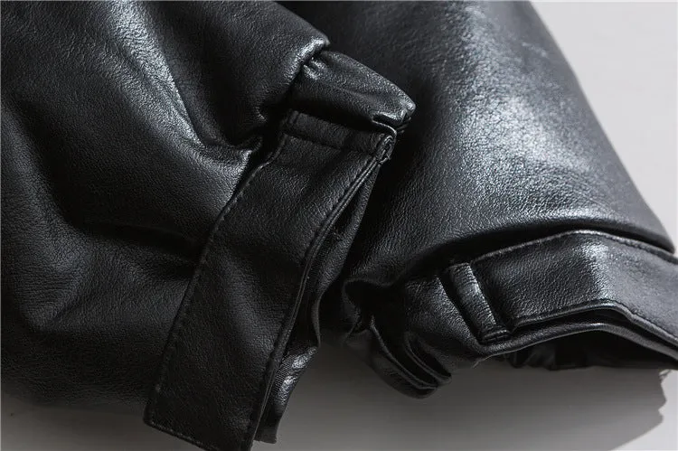 Men's Thick Leather Jacket Men's Trendy Brand
