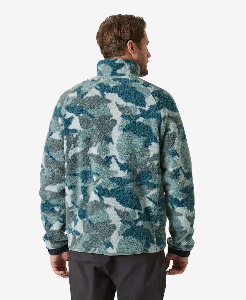 PANORAMA PRINTED PILE SNAP, Dark Creek Woodland Camo