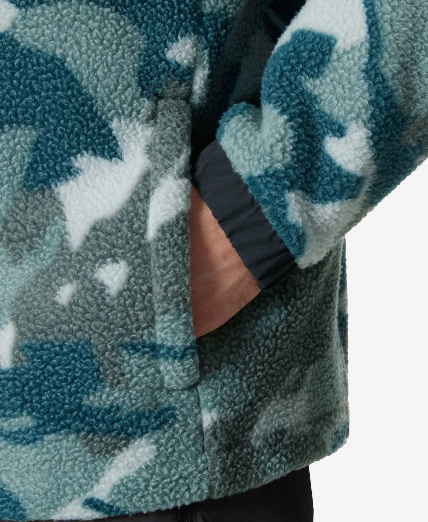 PANORAMA PRINTED PILE SNAP, Dark Creek Woodland Camo