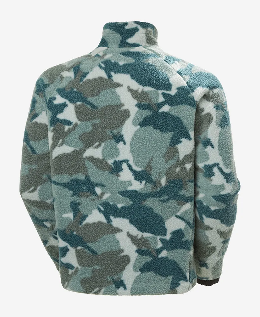 PANORAMA PRINTED PILE SNAP, Dark Creek Woodland Camo
