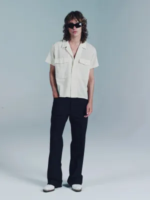 SS OPEN COLLAR SHIRT | YELLOW STRIPE