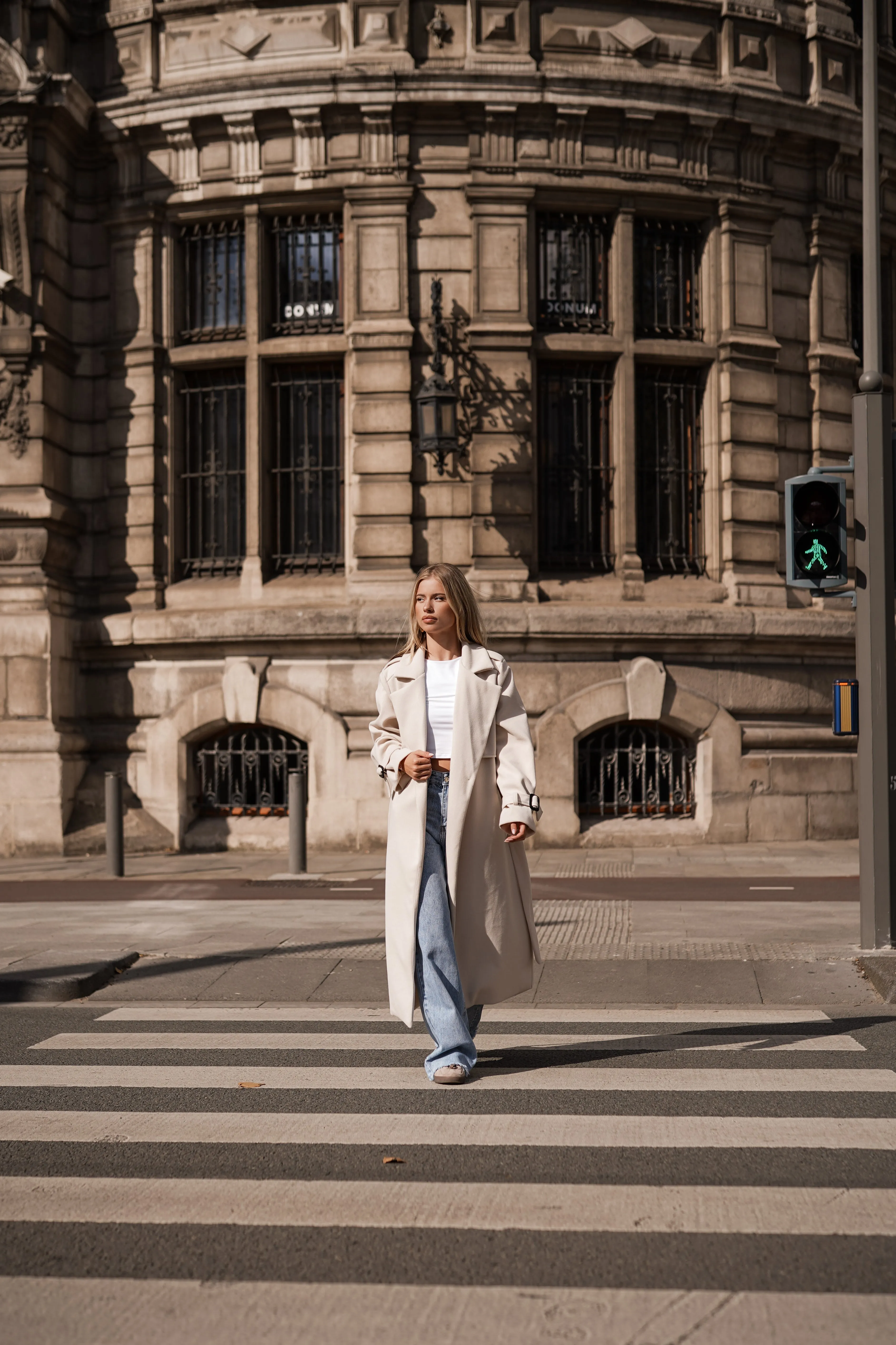 Trenchcoat dames lang beige - Yasmin
